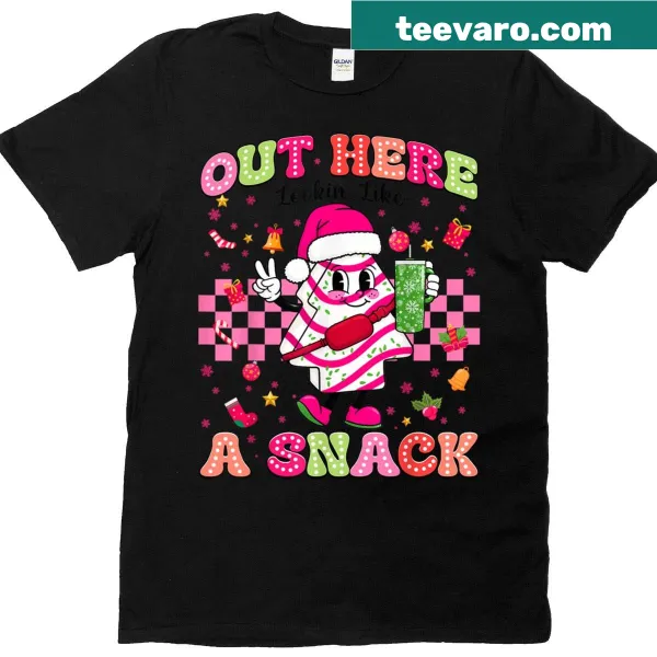 Playful Christmas T-shirt featuring a cake design and festive humor