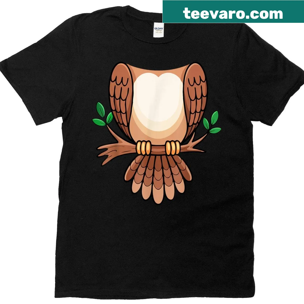Charming owl costume design suitable for all ages — on a men's t-shirt