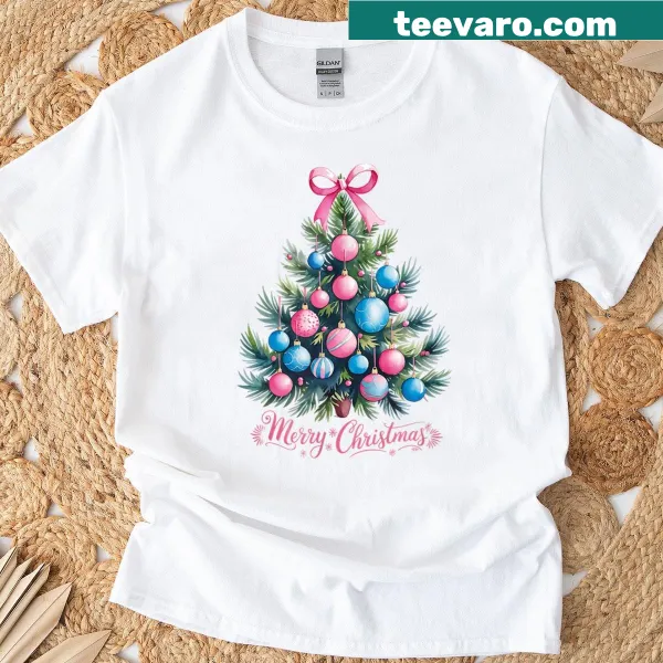 Illustrated Christmas tree graphic T-shirt for the festive season