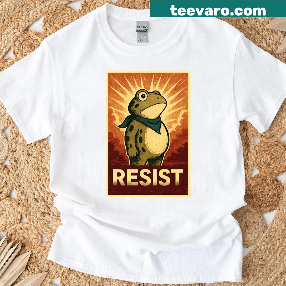 Stylized frog graphic with inspiring text representing Portland spirit — on a men's t-shirt