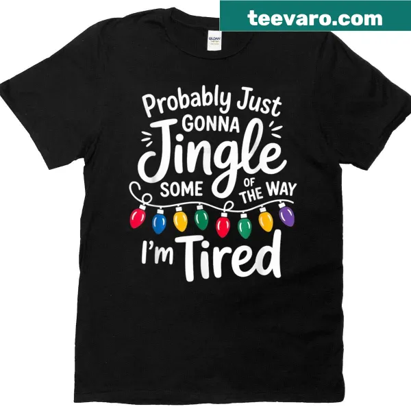 Humorous Christmas nurse t-shirt with jingle text and festive design