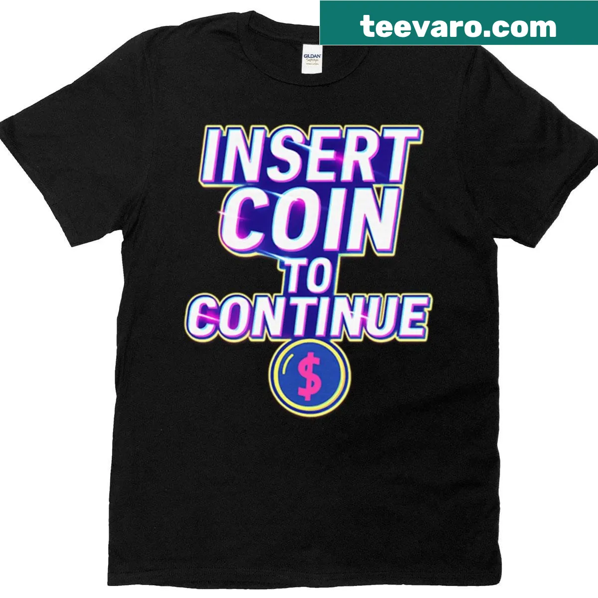 Retro gaming-themed T-shirt featuring motivational graphics — on a men's t-shirt