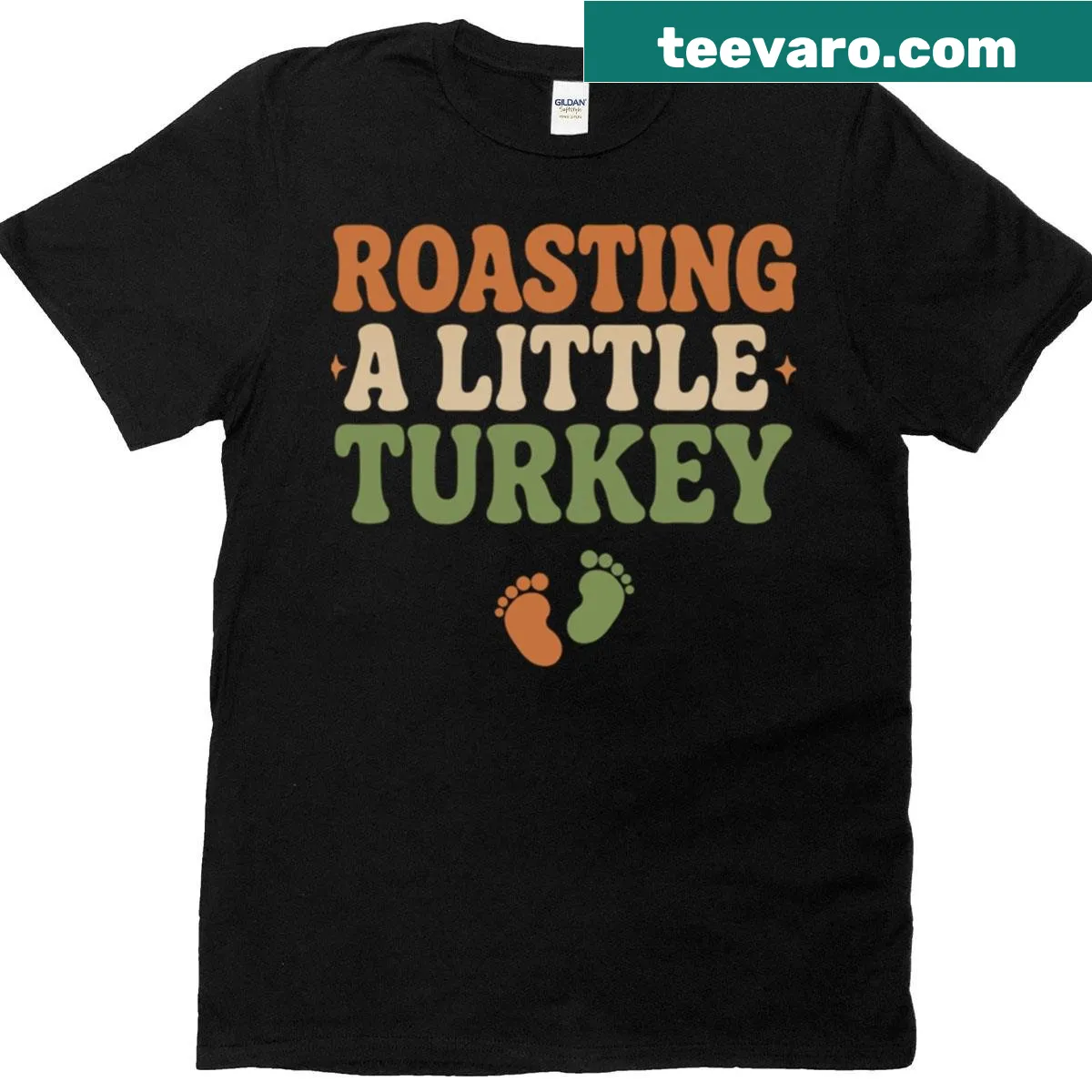 Funny Thanksgiving shirt with retro turkey roasting graphic — on a men's t-shirt