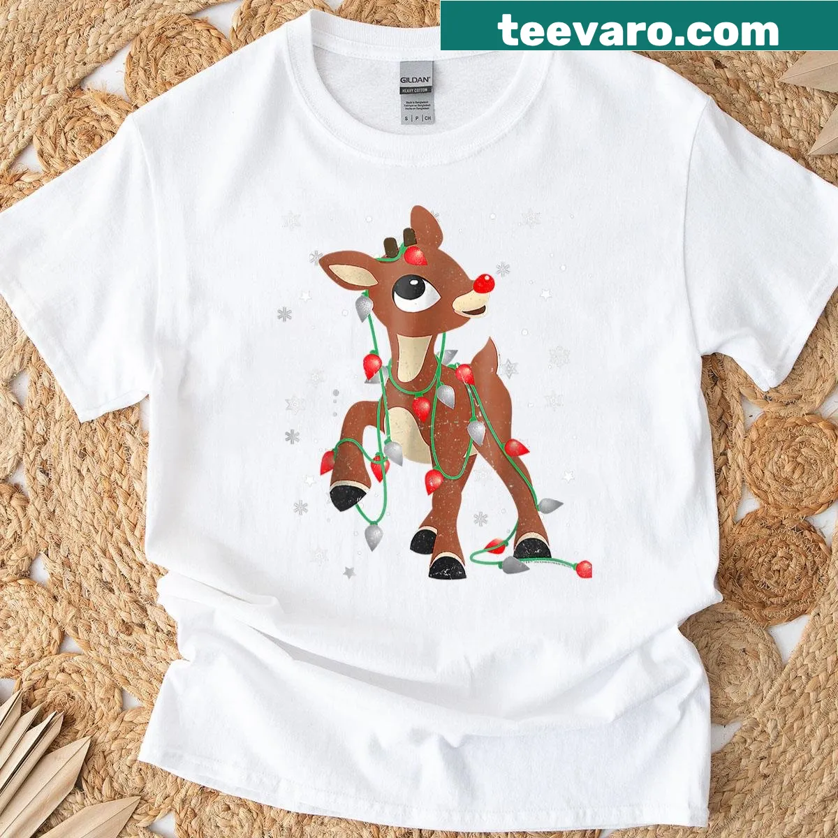 Cute Rudolph the Red-Nosed Reindeer T-shirt for kids — on a men's t-shirt