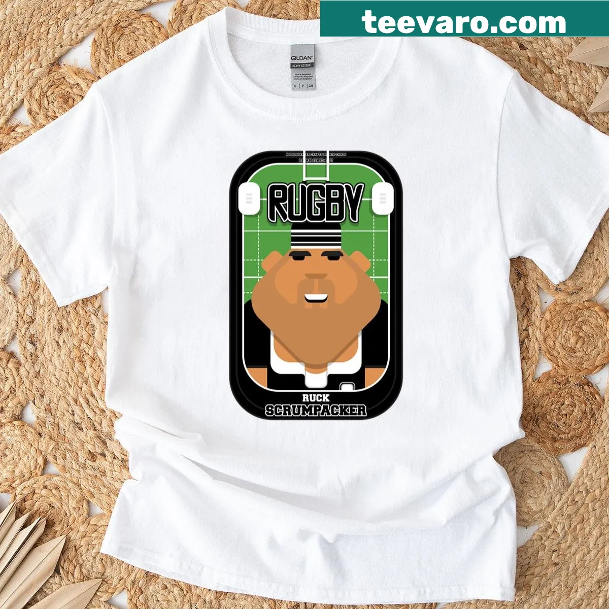 Text T-shirt showcasing the Ruck Scrumpacker design for rugby fans. — on a men's t-shirt