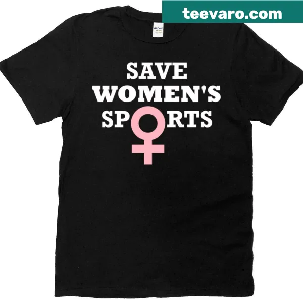 T-shirt advocating for women's sports with bold text