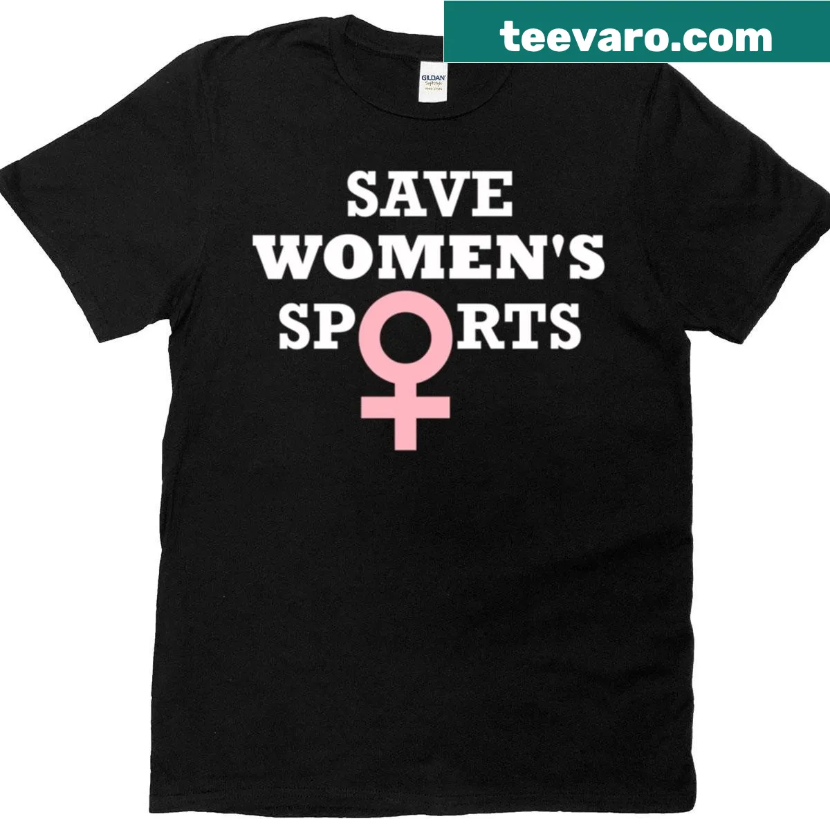 T-shirt advocating for women's sports with bold text — on a men's t-shirt