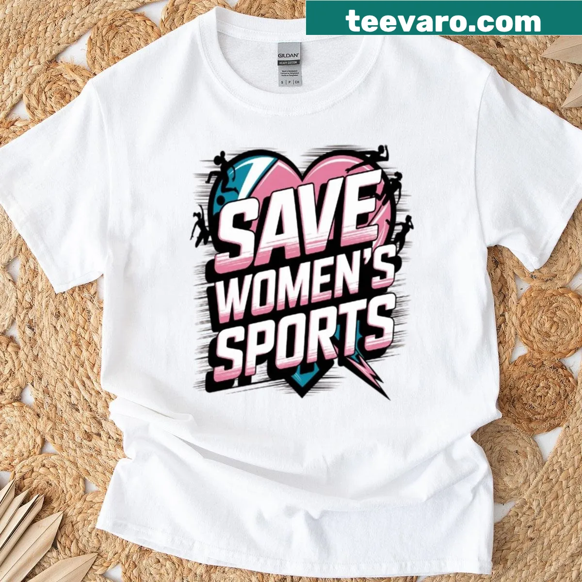 Empowering women's sports equality graphic t-shirt — on a men's t-shirt