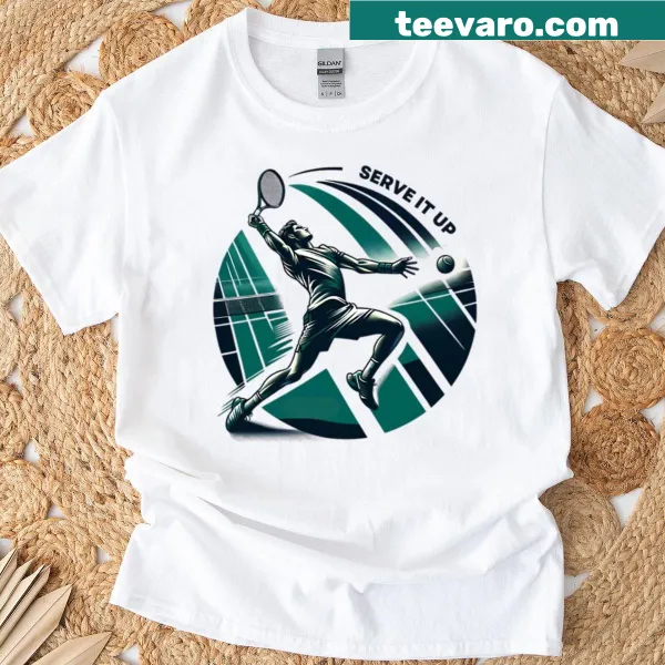 Typographic design featuring an inspiring tennis quote on t-shirt