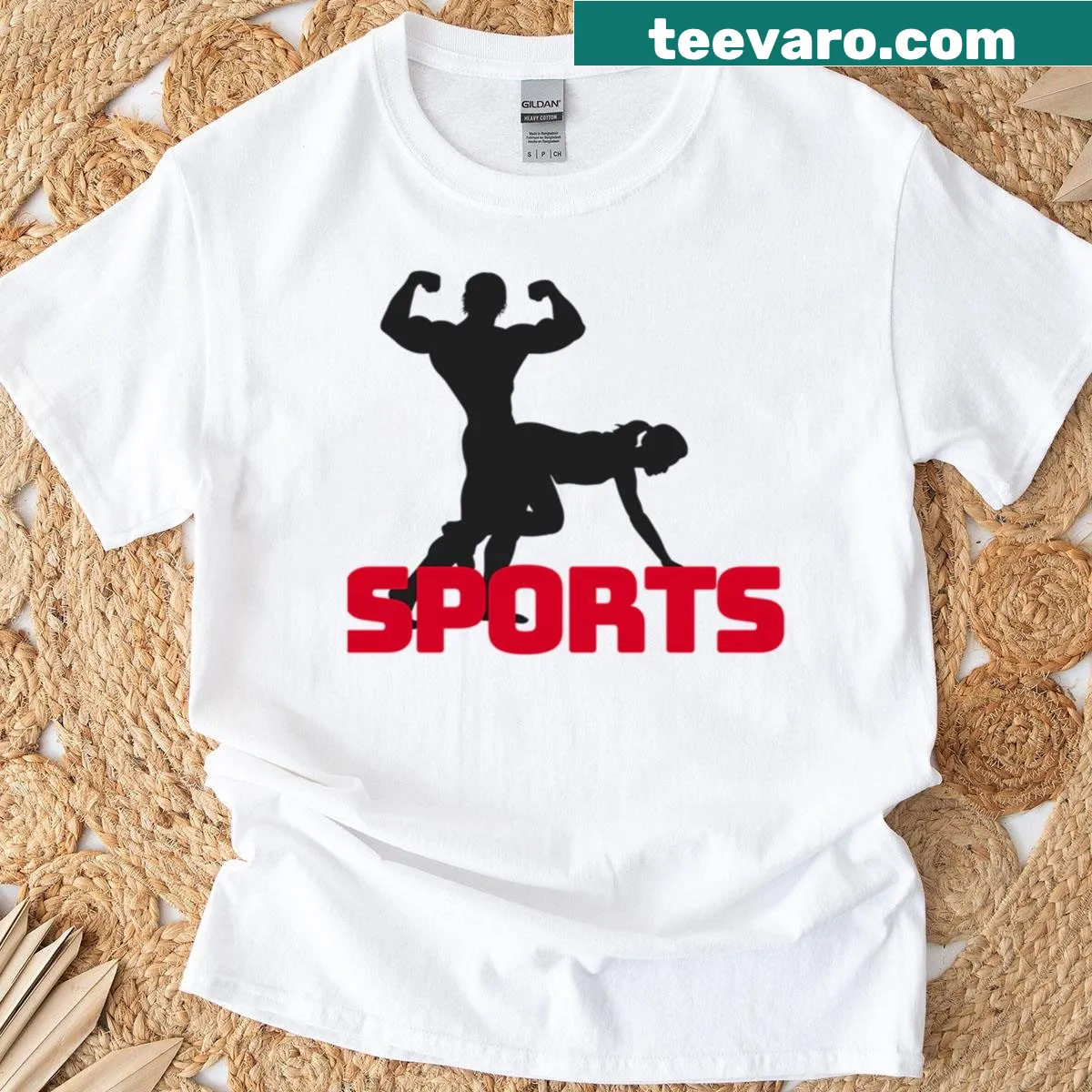 Edgy Sex Sports t-shirt with bold typography design — on a men's t-shirt