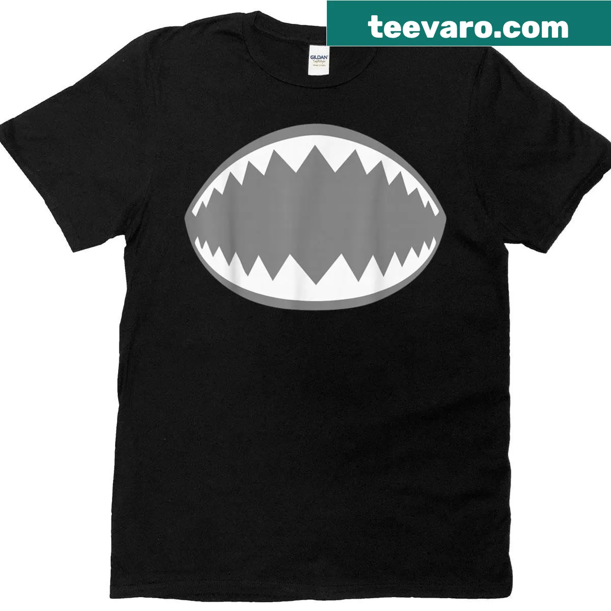 Cartoon shark mouth design on a costume t-shirt — on a men's t-shirt