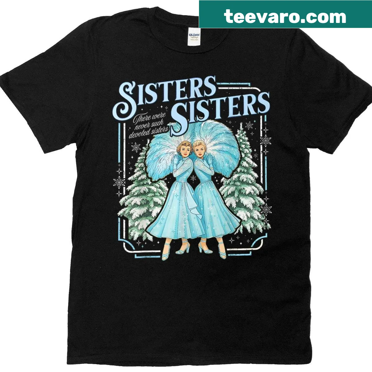 T-shirt featuring snowflakes and Merry Christmas text for sisters — on a men's t-shirt