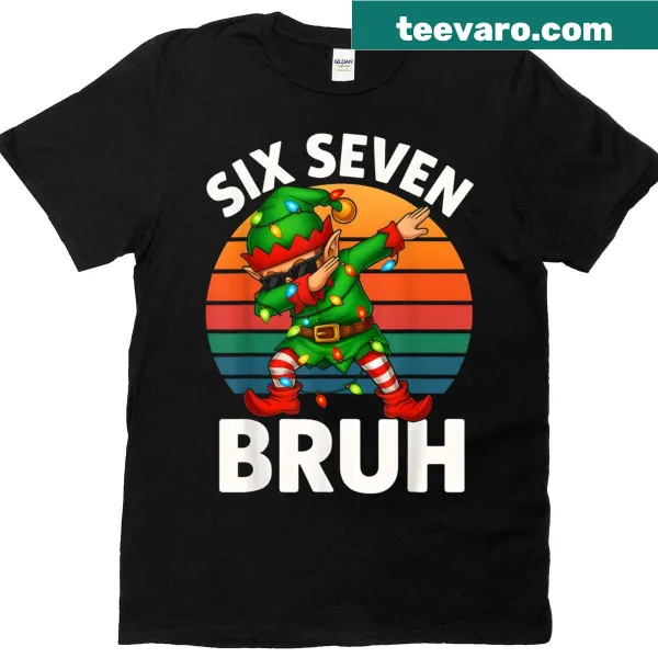 Christmas shirt with dabbing elf and meme design