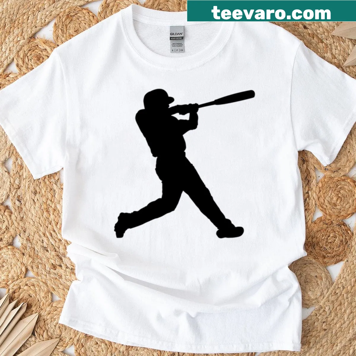 Baseball-themed graphic T-shirt with playful sports design — on a men's t-shirt
