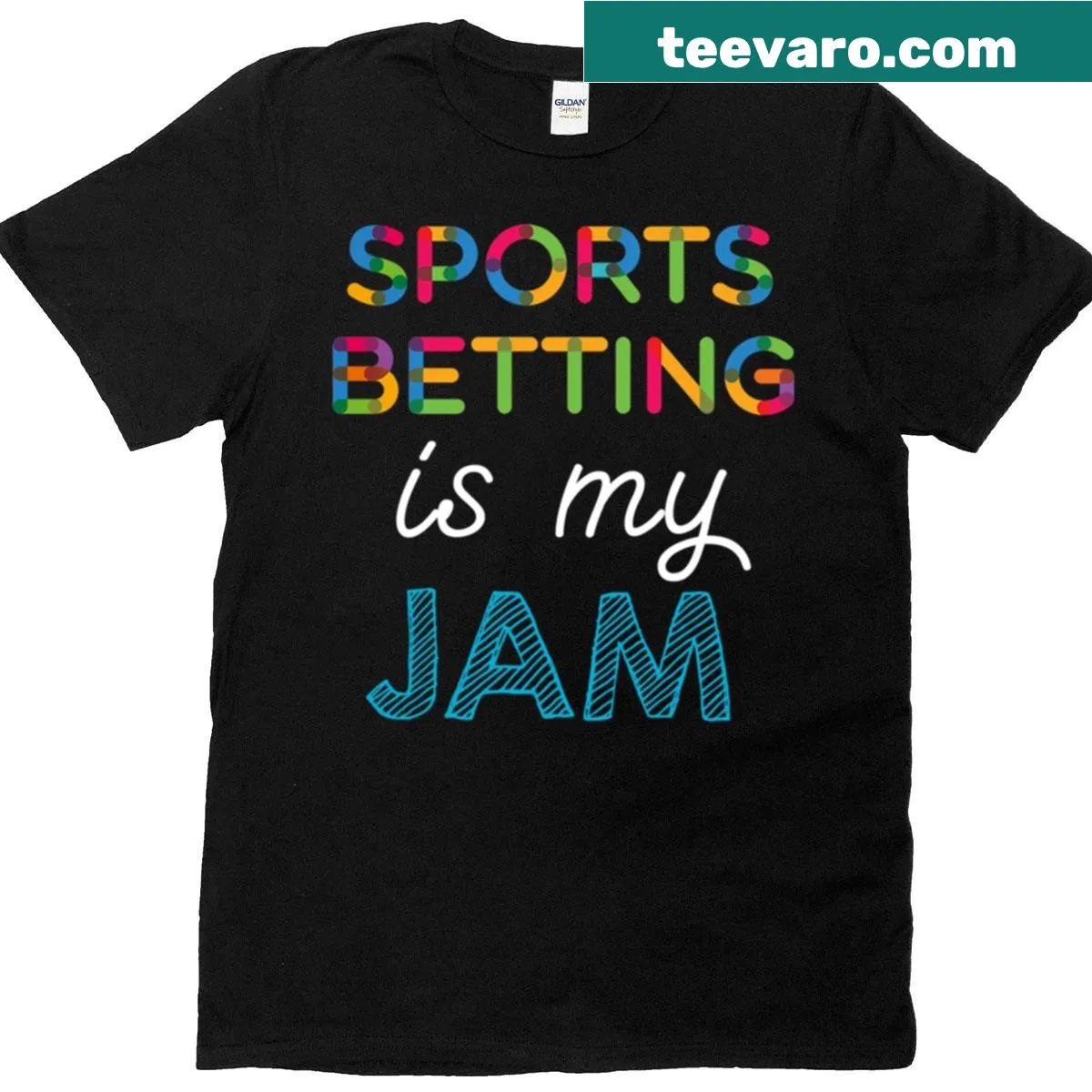 Funny T-shirt with sports betting design — on a men's t-shirt
