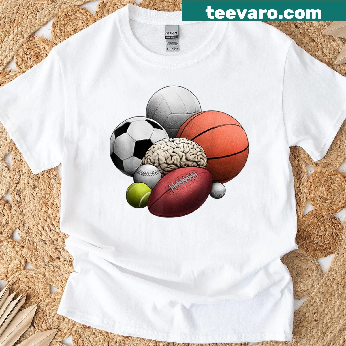 T-shirt celebrating sports culture with playful typography — on a men's t-shirt