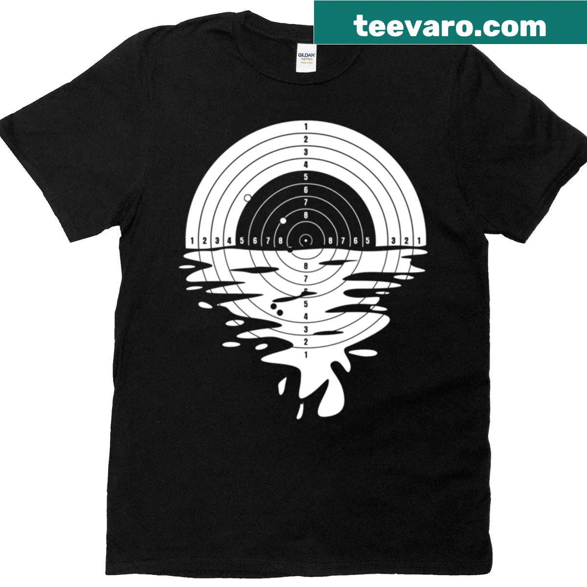 T-shirt featuring an illustration of a target for shooting enthusiasts — on a men's t-shirt