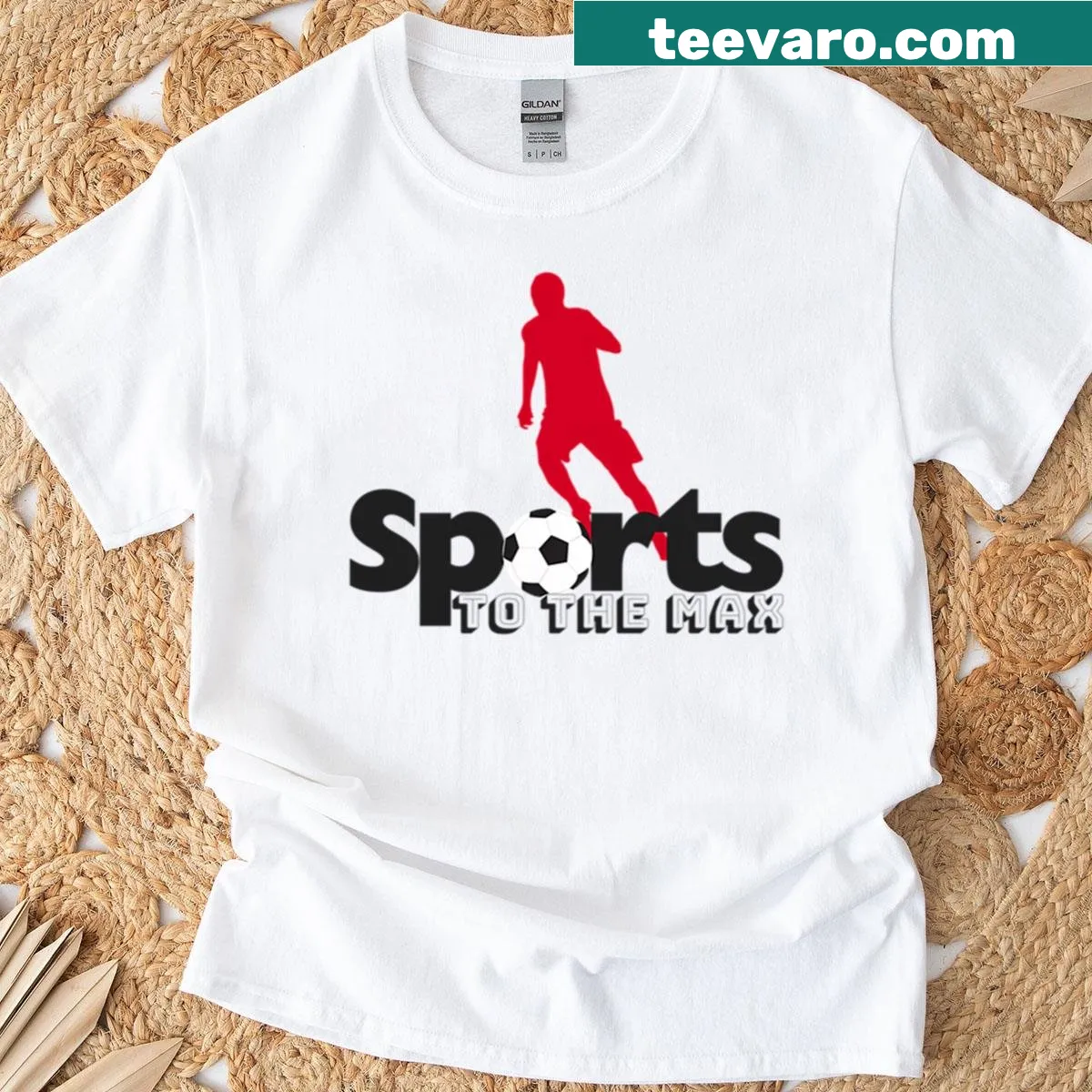 Minimalist sports silhouette graphic T-shirt — on a men's t-shirt