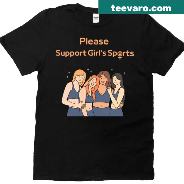 Bold typography supporting girls in sports t-shirt