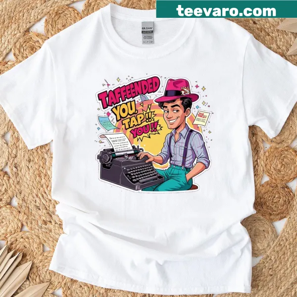 Pop art writer t-shirt with a humorous graphic about writing
