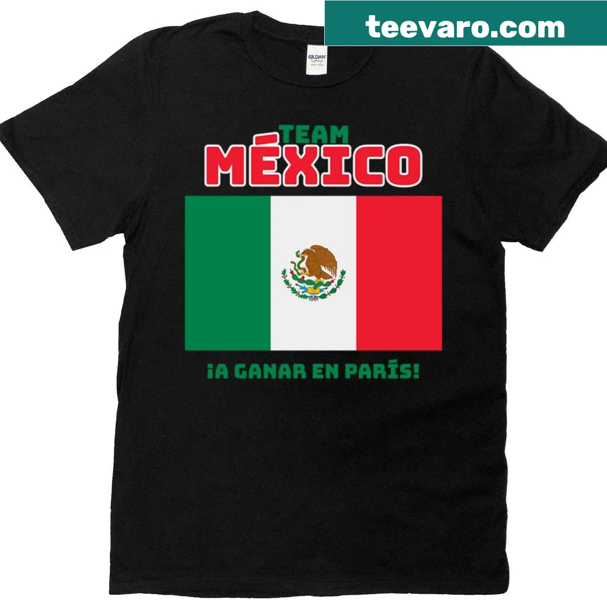 T-shirt featuring graphics representing Team Mexico — on a men's t-shirt