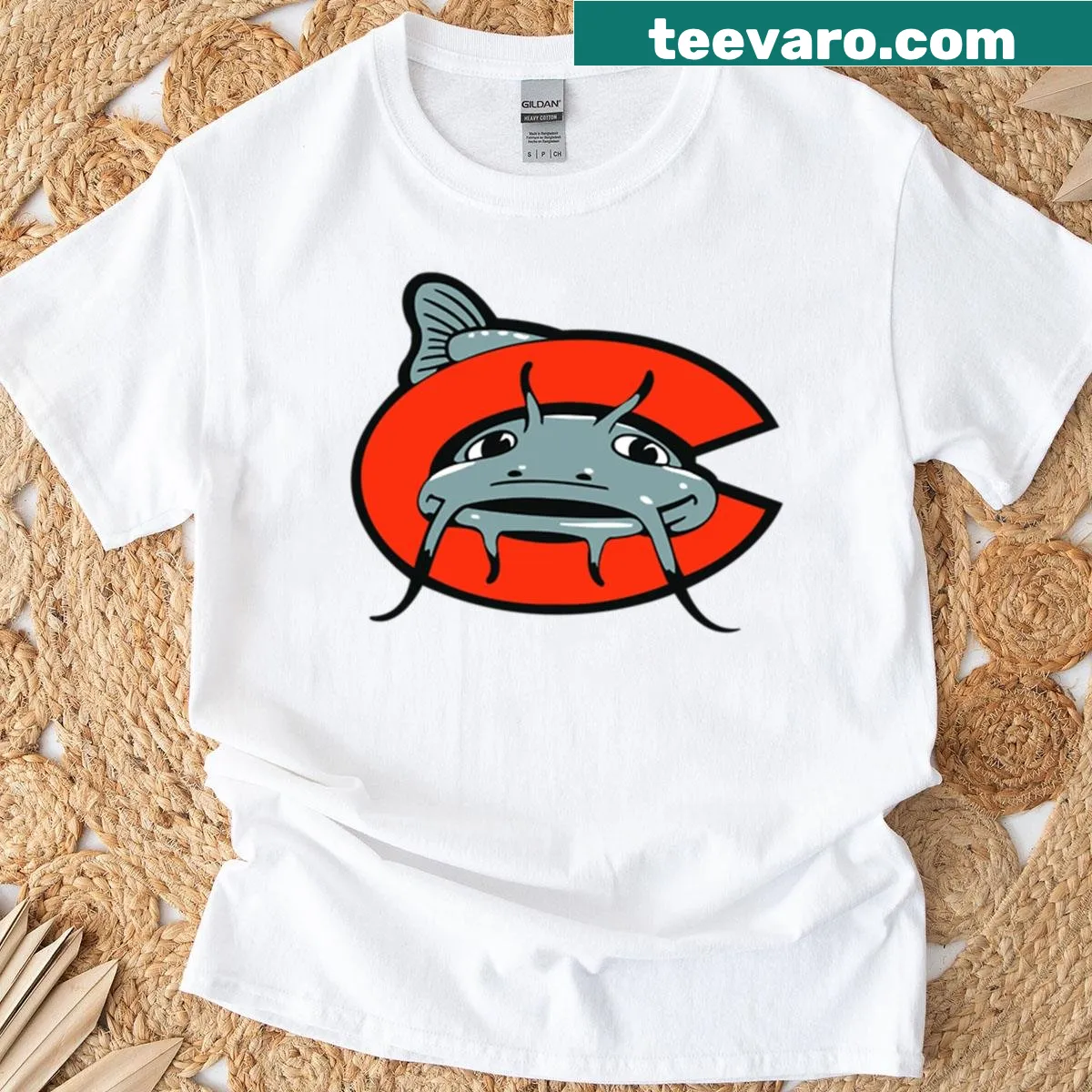 Carolina Mudcats baseball t-shirt — on a men's t-shirt