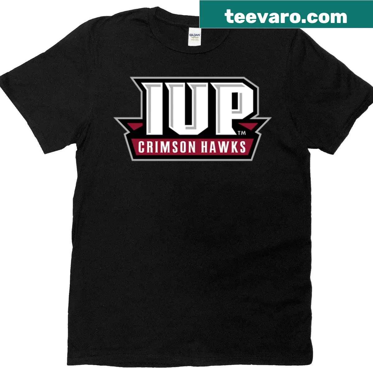 T-shirt featuring the Crimson Hawks logo in a bold illustration — on a men's t-shirt