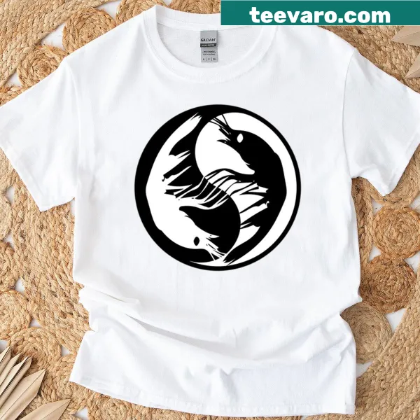 Retro logo of The Shrimp Shack on an oversized T-shirt.