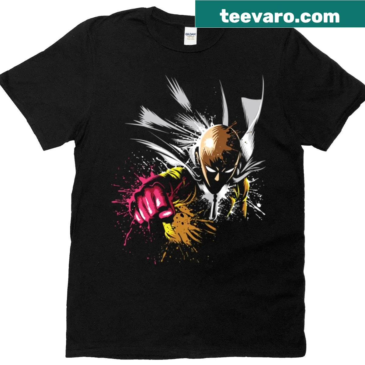 Bold typography t-shirt with strength theme — on a men's t-shirt