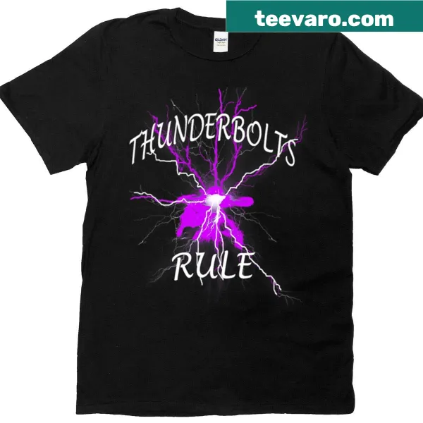 Bold Thunderbolts Rule sports t-shirt with dynamic graphic