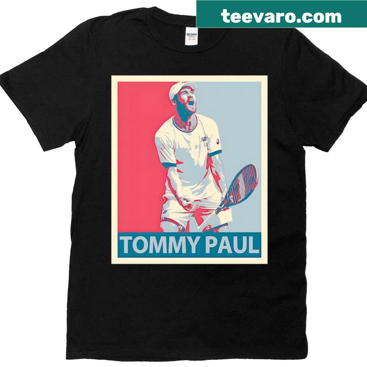 Artistic tennis-themed shirt featuring a player in action — on a men's t-shirt