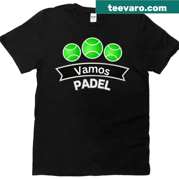 T-shirt featuring 'Vamos Padel' with a fun design for padel lovers.