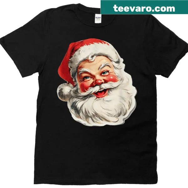 Vintage Santa Claus T-shirt in red with a cute graphic design