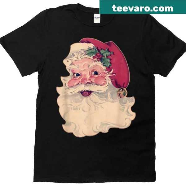 Vintage Santa Claus Christmas t-shirt with a retro illustration