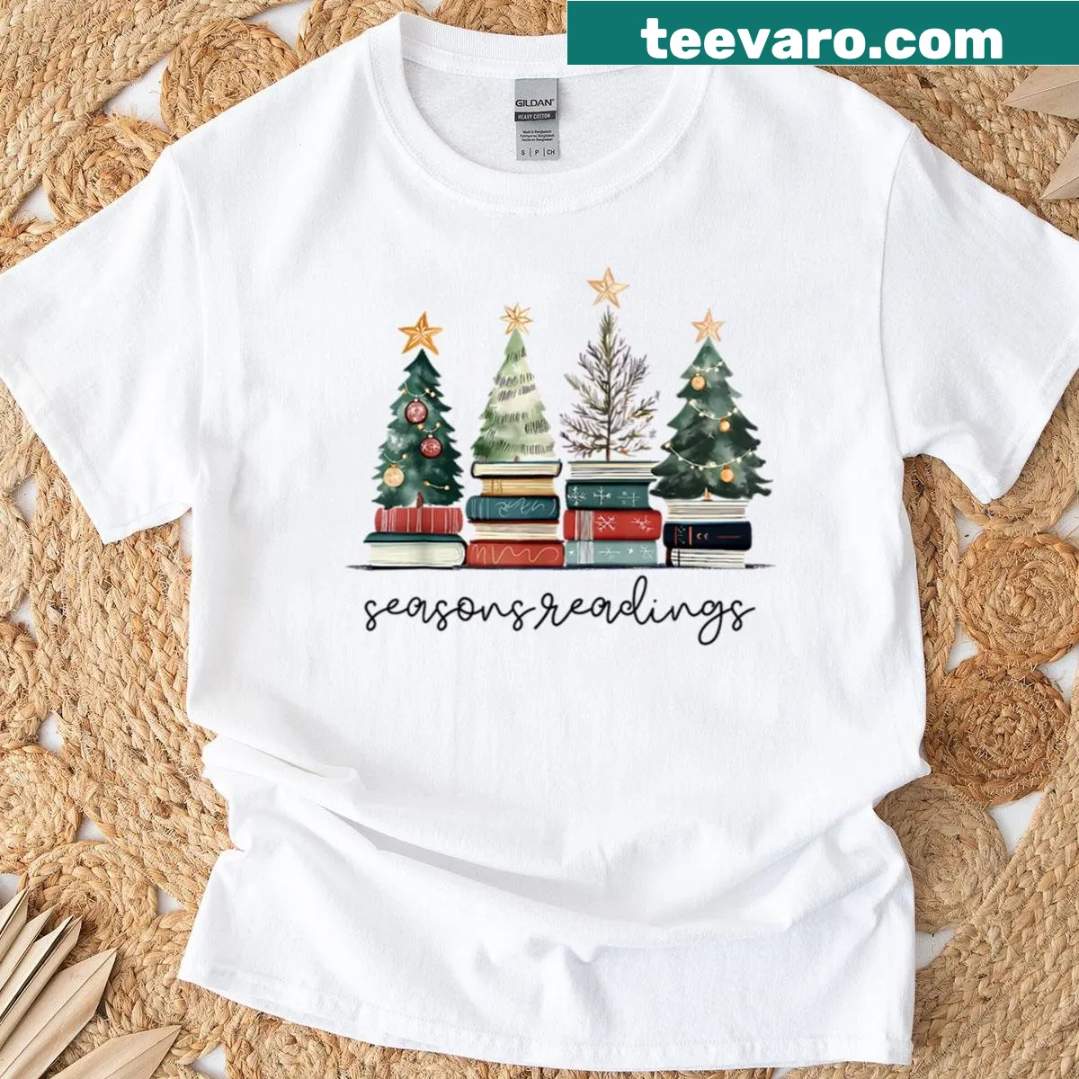 Vintage style tee with 'All Booked for Christmas' text — on a men's t-shirt