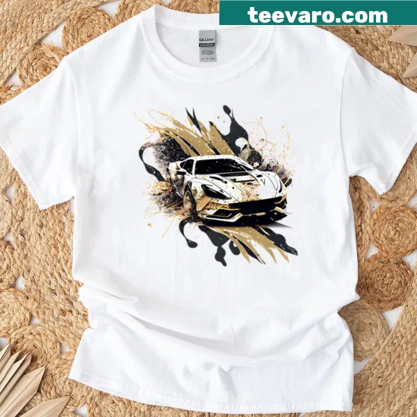 Stylish sports car graphic T-shirt