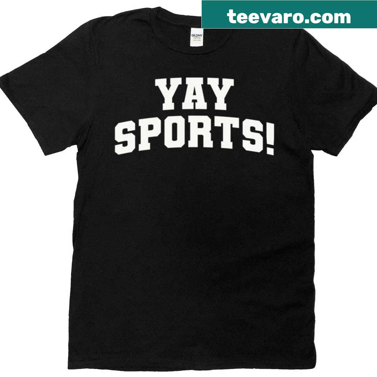 Humorous sports shirt with the phrase Yay Sports — on a men's t-shirt