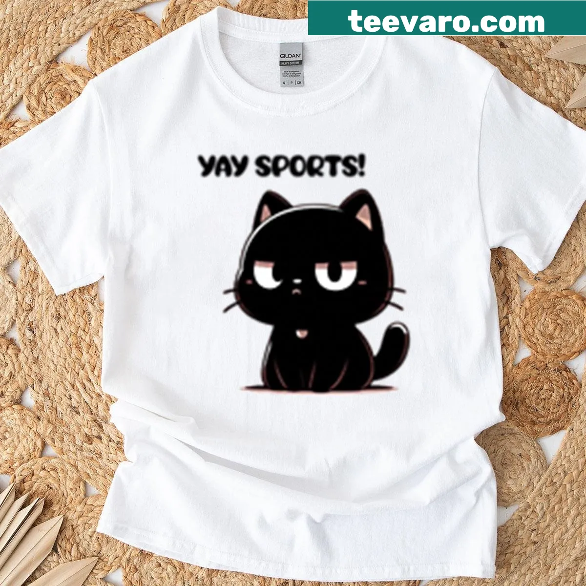Cheerful sports shirt featuring the phrase Yay Sports — on a men's t-shirt