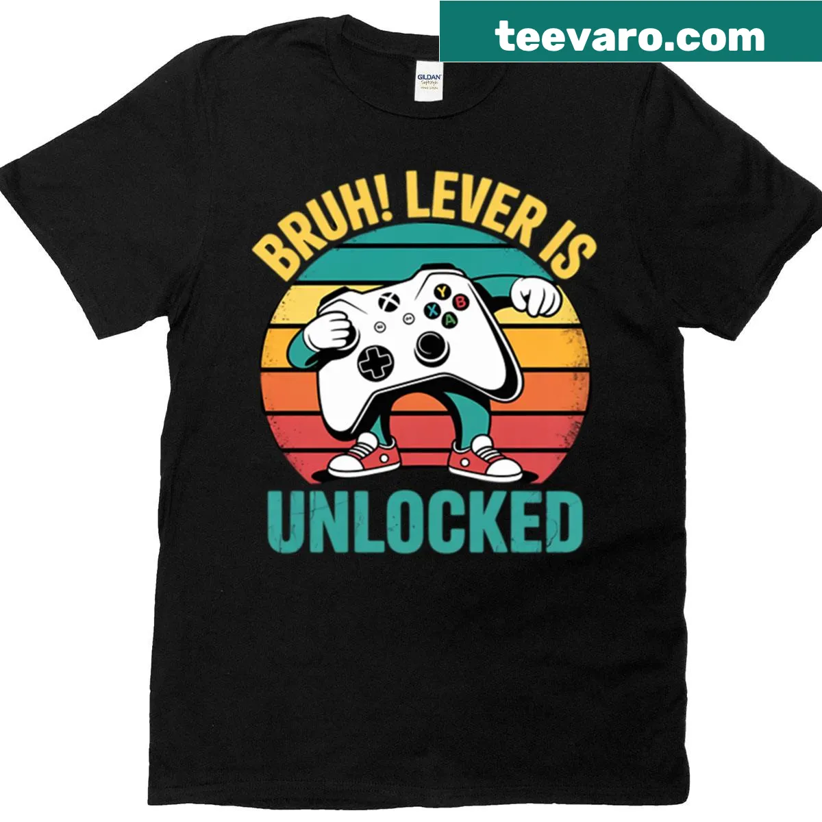 Birthday T-shirt with dabbing graphic and '15th Level Unlocked' text — on a men's t-shirt