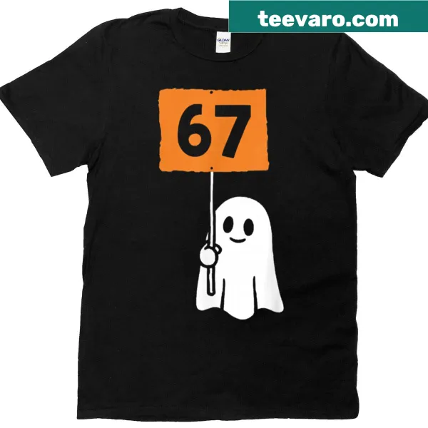 Funny Halloween t-shirt featuring '67 Meme' graphic