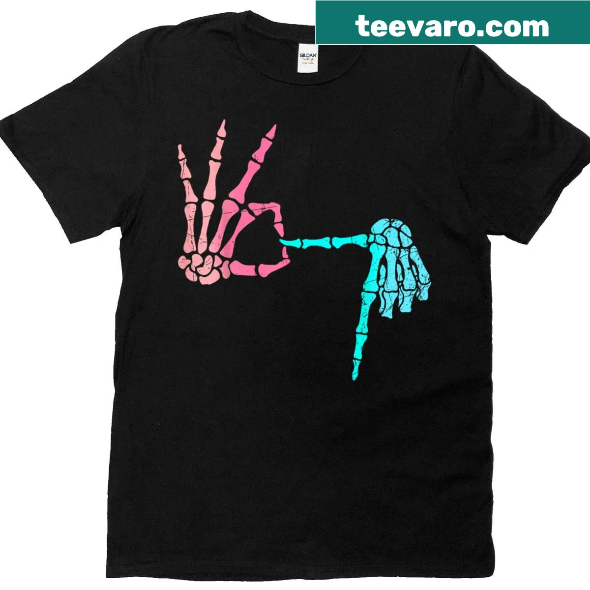 Funny T-shirt featuring skeleton with ice cream and meme elements — on a men's t-shirt
