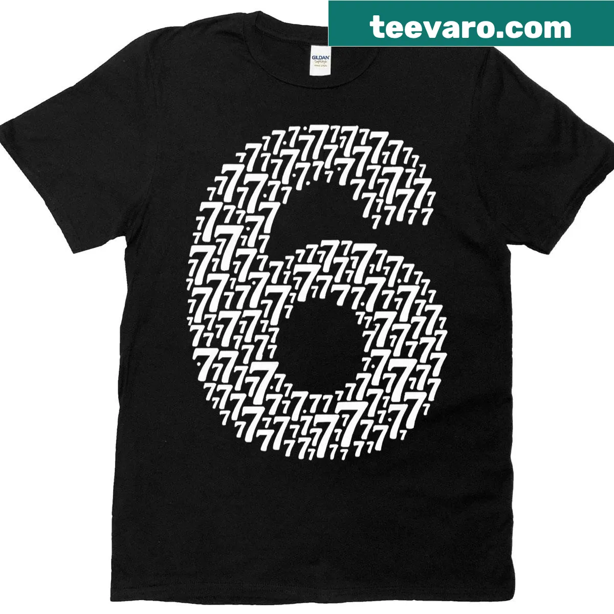 Funny Halloween costume design featuring '67' and '6 7' text — on a men's t-shirt