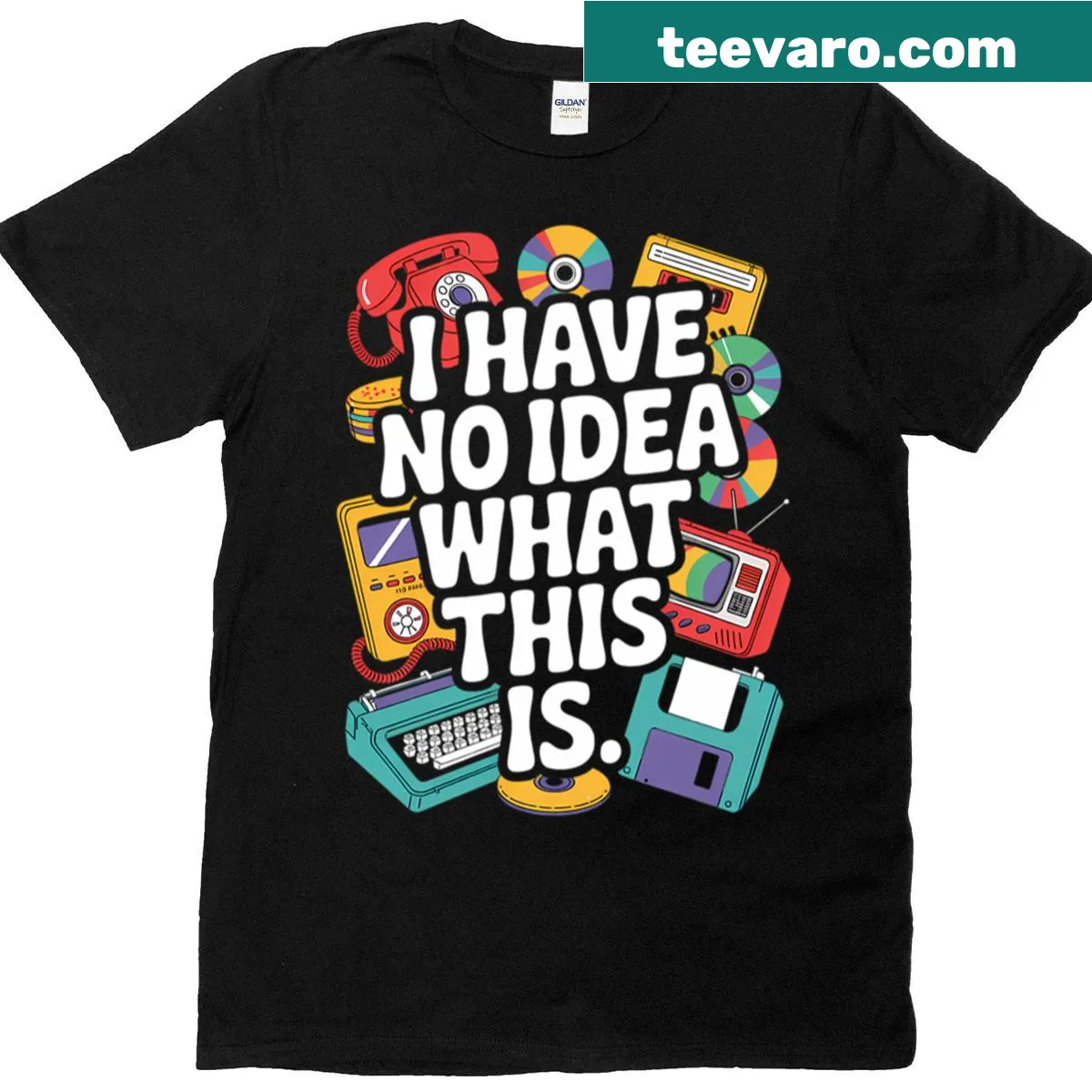 T-shirt with a graphic celebrating 1980s party culture — on a men's t-shirt