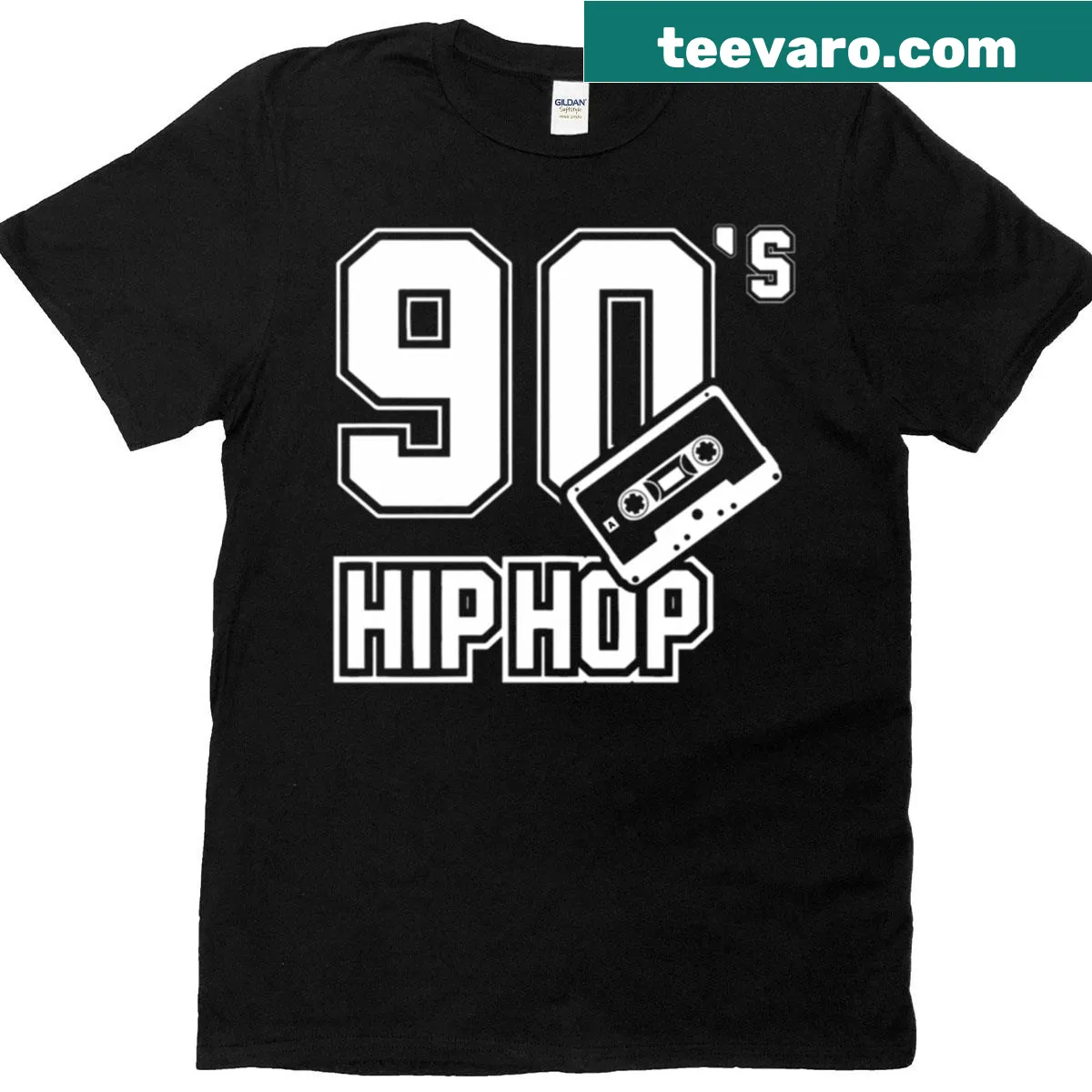 Graphic T-shirt celebrating 90s hip-hop culture. — on a men's t-shirt