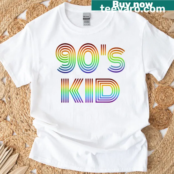 Retro 90s themed graphics on T-shirt