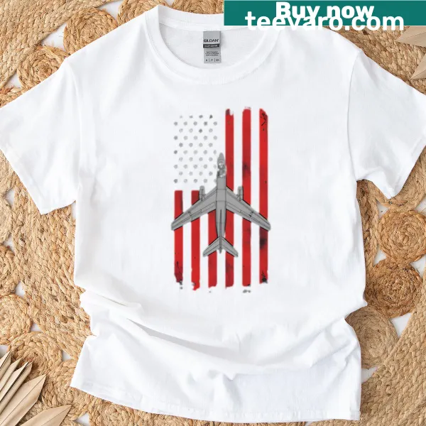 Patriotic t-shirt featuring A-3 Skywarrior and flag design