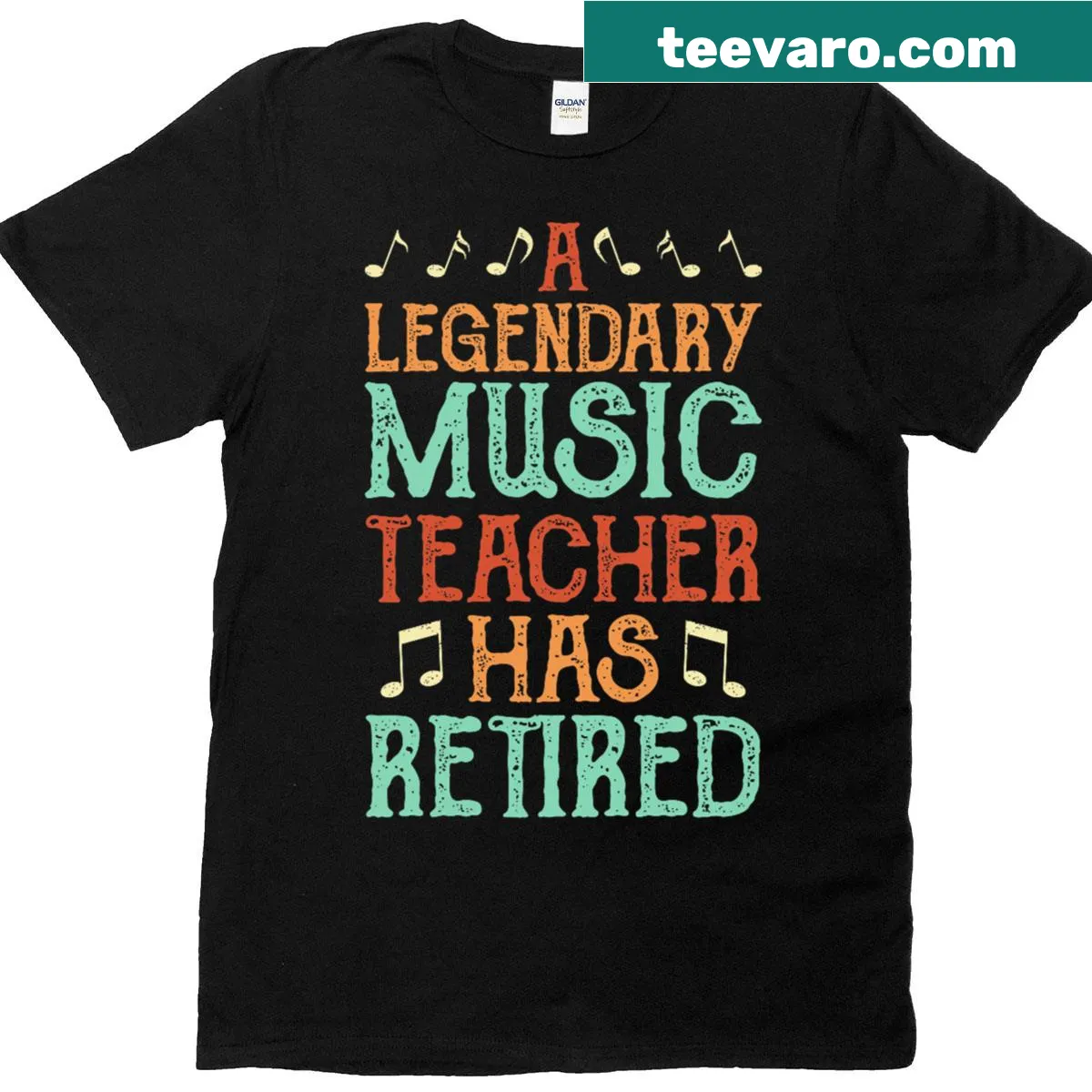Retirement tee for music teachers with a heartfelt design — on a men's t-shirt