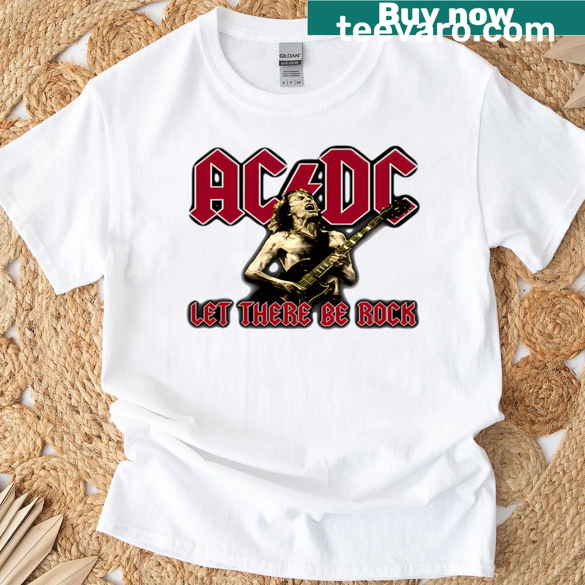 Retro-style T-shirt featuring Acedce Australian rock band design — on a men's t-shirt
