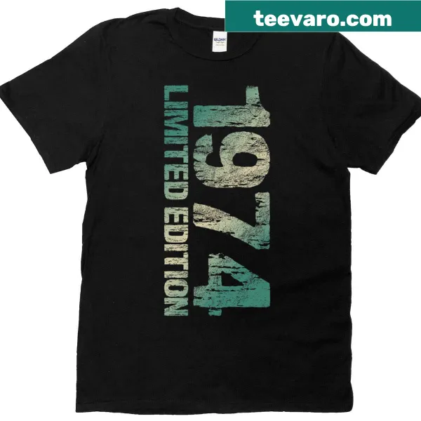 Limited Edition 1974 birthday shirt with bold typography