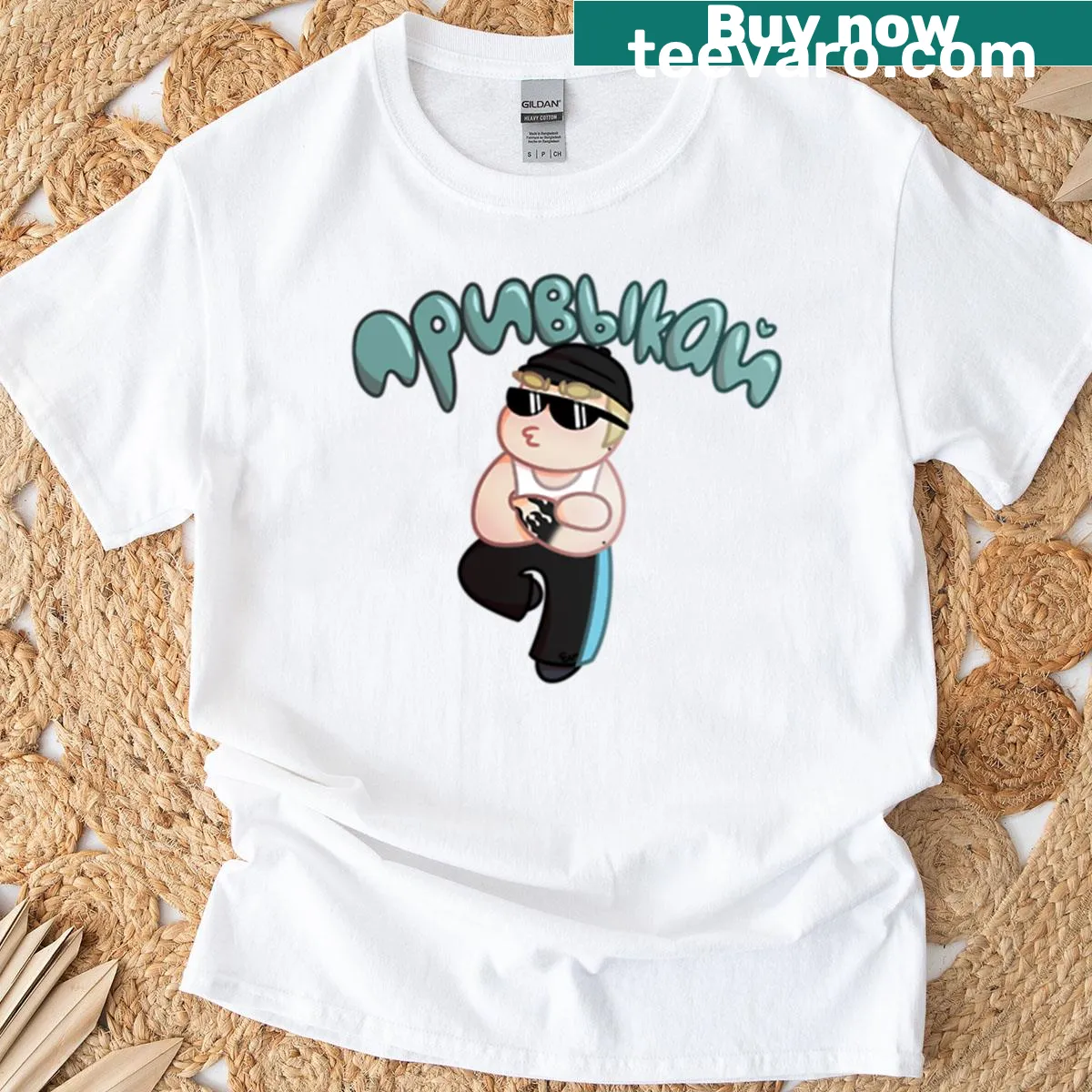 Chibi character graphic T-shirt featuring Aleksey — on a men's t-shirt